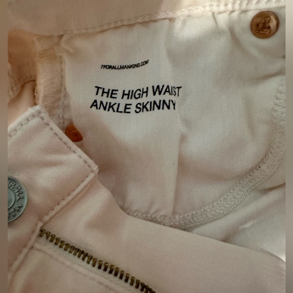 2 FOR $30 JEANS! 7 for All Mankind light pink, high waist skinny ankle jeans - Picture 3 of 8